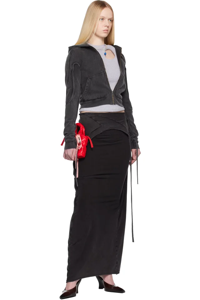 Ottolinger Black Fitted Zip Hoodie, photo 4 of 4 from SSENSE