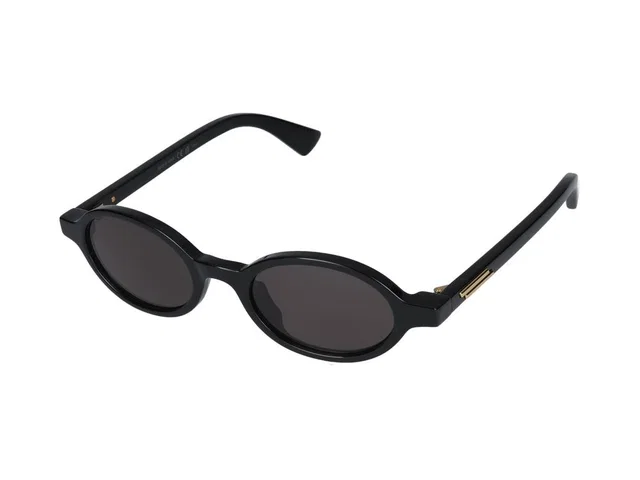 Bottega Veneta Bv1388s Oval Acetate Sunglasses — Black in Black from HEWI