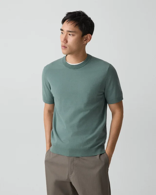 Theory Soris Tee in Light Bilen in LIGHT PINE GROVE 62% Viscose, 38% Polyester; Exclusive Of Elastic, photo 2 of 8 from Theory