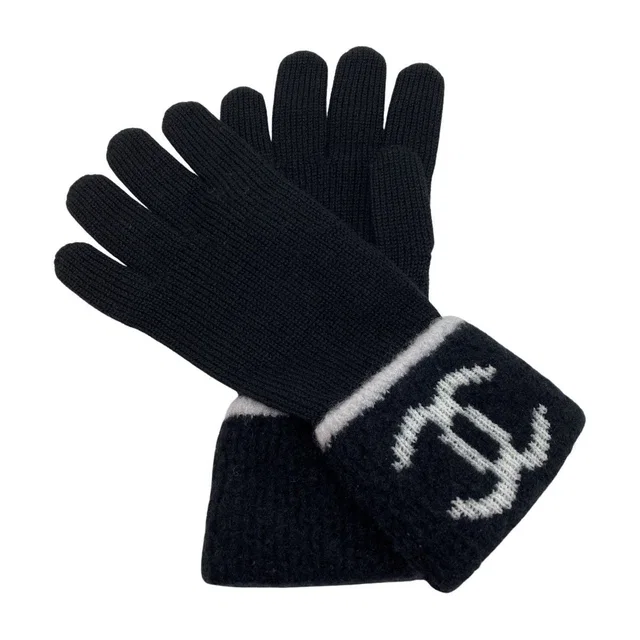 Chanel Cocomark Gloves Black Knit in Black from The Reluxe