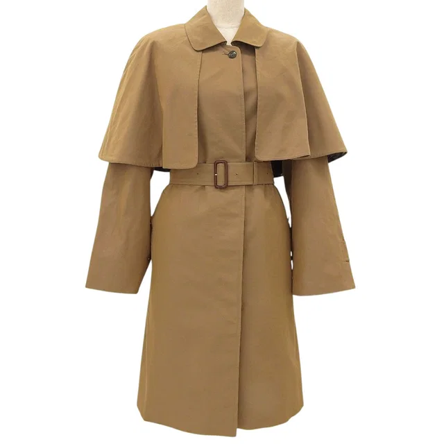 Burberry Nova Check Lined Cape Trench Coat Camel in Brown from VINTAGE QOO TOKYO
