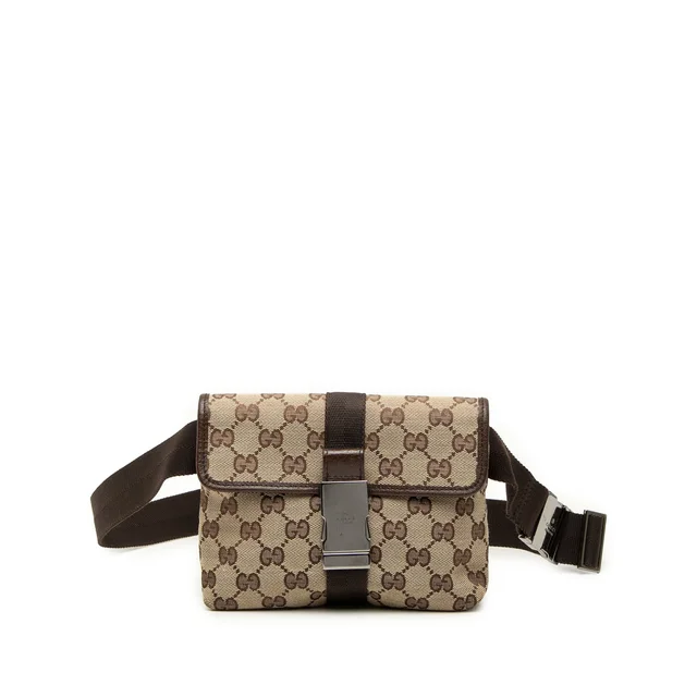 Beige Gucci GG Canvas Belt Bag in Beige Canvas from Designer Revival