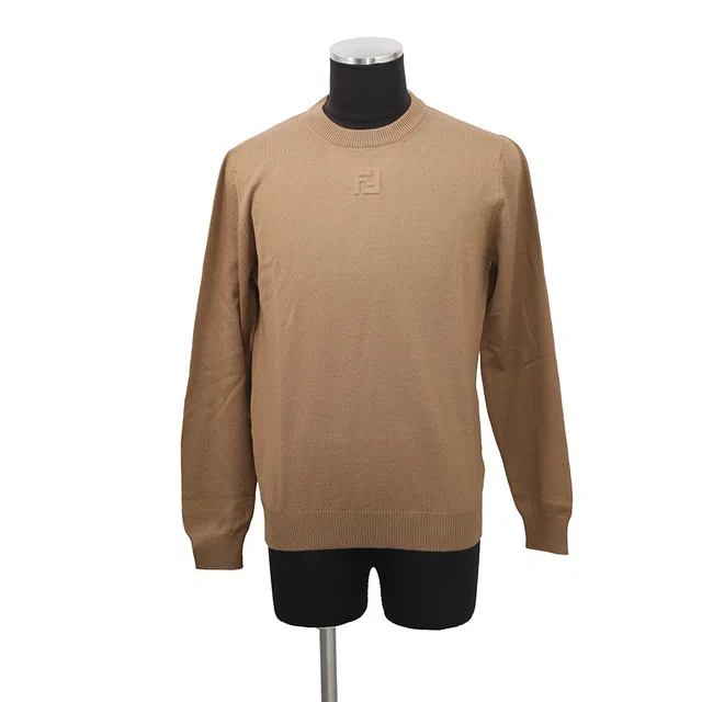Fendi Logo sweateater Size 48 BrownFZX091 Wool98% Polyurethane2% from GALLERY RARE