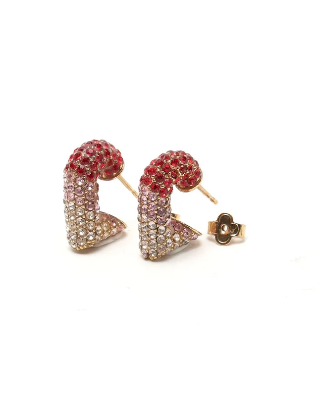 Louis Vuitton & V Hearts Rhinestone Earrings from A Retro Tale, photo 2 of 4