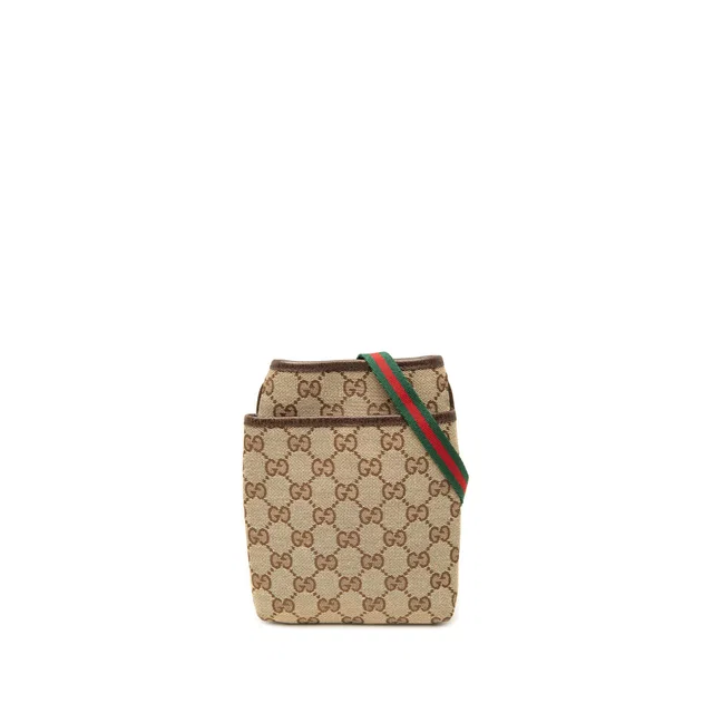 Beige Gucci GG Canvas Web Crossbody in Beige Canvas from Designer Revival