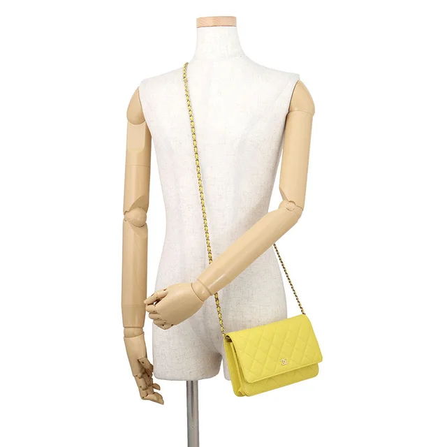 Chanel Matelasse ChainShoulder wallet YellowAP0250 Caviar Leather in Caviar leather from GALLERY RARE, photo 2 of 2