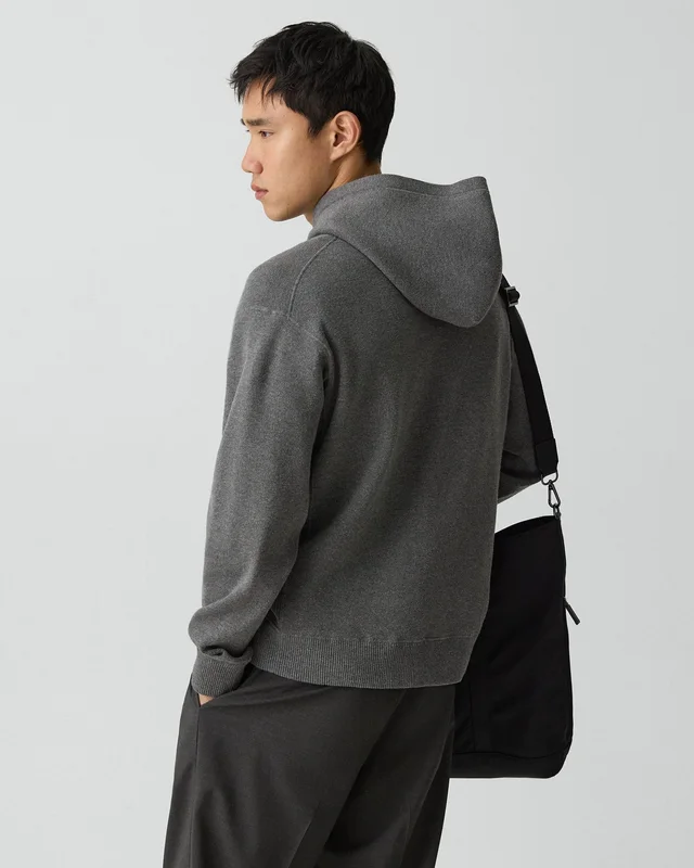 Theory Relaxed Hoodie in Light Bilen in MEDIUM GREY 62% Viscose, 38% Polyester; Exclusive Of Elastic, photo 3 of 14 from Theory