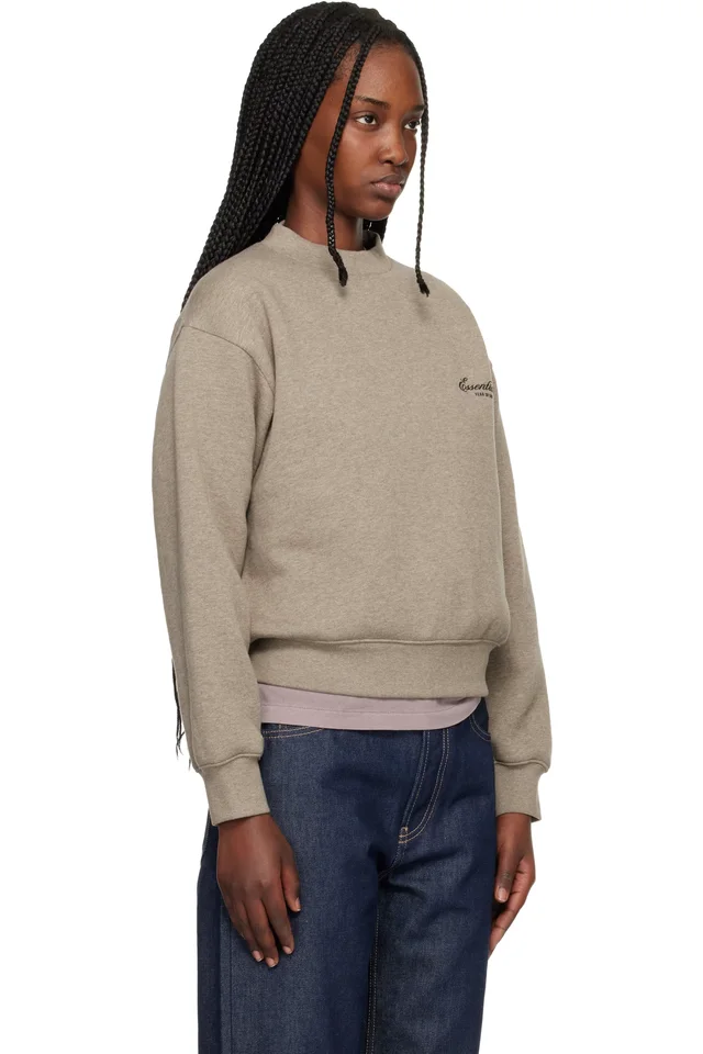 Fear of God ESSENTIALS Brown Classic Crewneck Sweatshirt, photo 2 of 4 from SSENSE