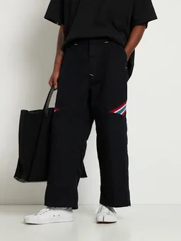 INCOTEX RED X FACETASM Wide trousers with applied details in 100% Cotton, photo 3 of 7 from LUISAVIAROMA
