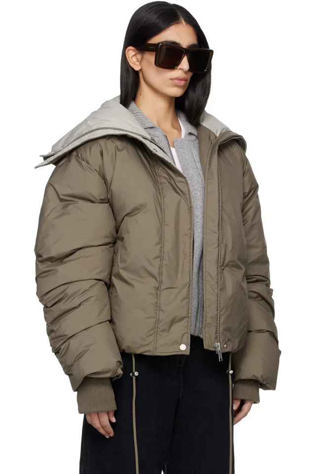 Entire Studios Taupe Kelly Down Jacket, photo 2 of 4 from SSENSE