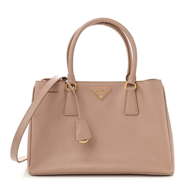 Prada Galleria Medium Tote Saffiano Lux Leather Bag - Cammeo in Saffiano leather from H&T