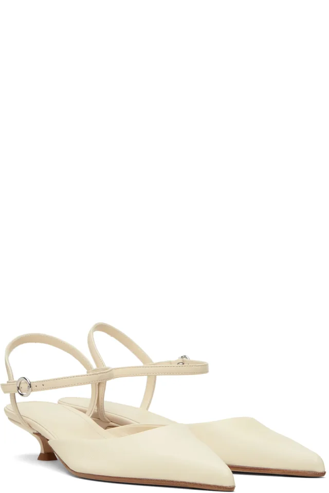 Aeyde Off-White Colette Nappa Leather Heels, photo 4 of 5 from SSENSE