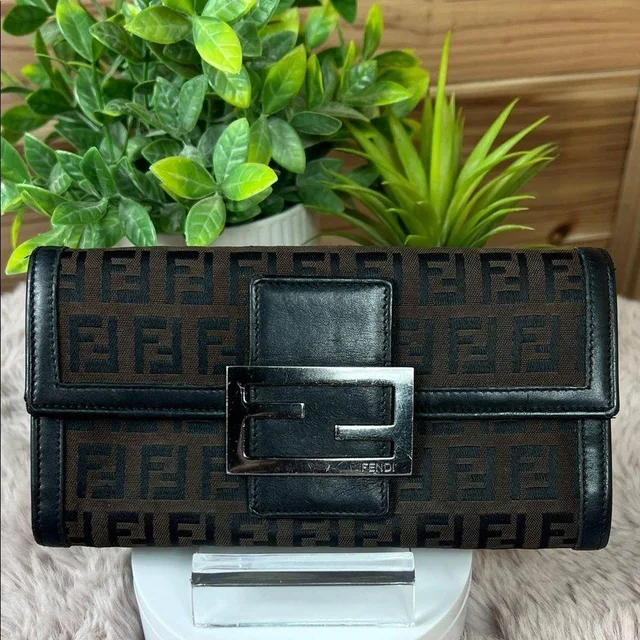 Fendi Women's Wallet - Brown/Black in red|black|brown from Depop, photo 1 of 1