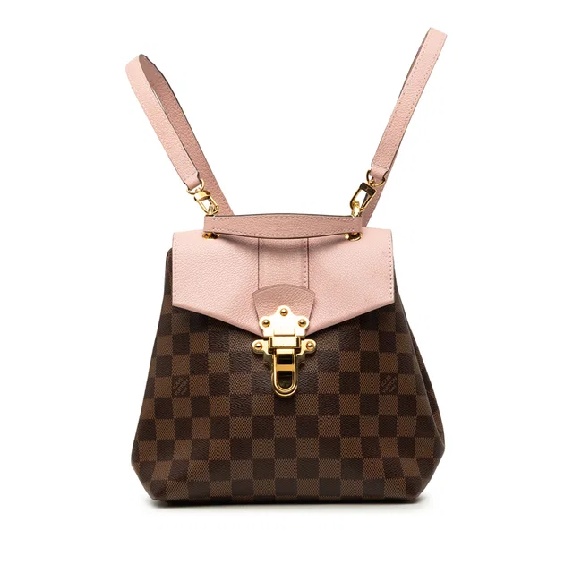 Brown Louis Vuitton Damier Ebene Clapton Backpack in Brown Canvas from Designer Revival