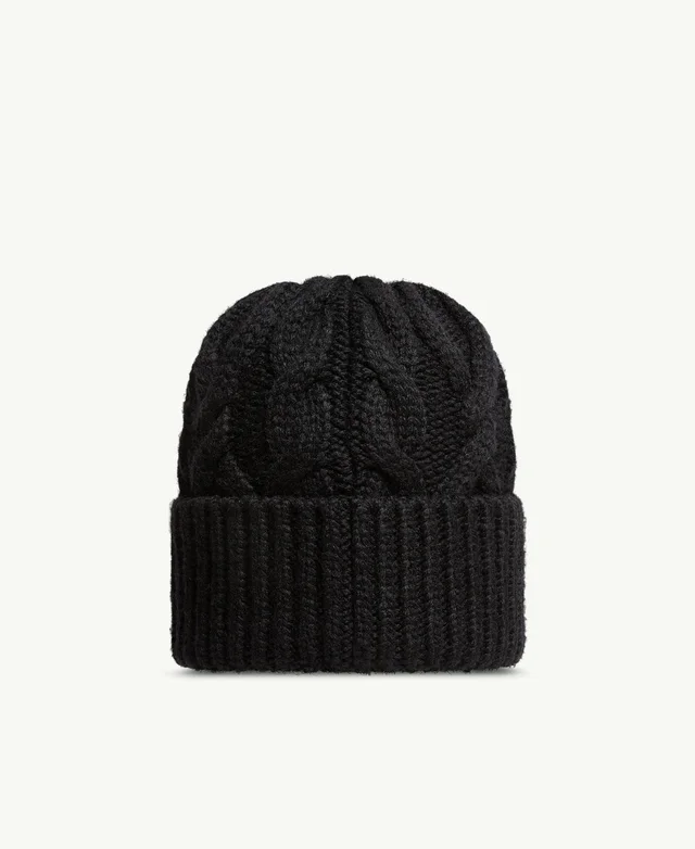 Moncler Grenoble Cable Knit Logo Embroidered Beanie, image 1 of 1 from SENSER
