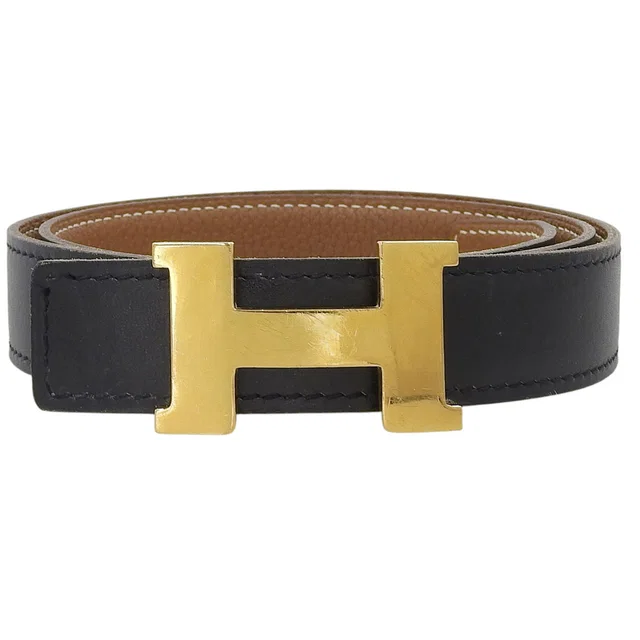 Hermès 2003 Constance belt black/gold in Black Epsom leather from VINTAGE QOO TOKYO