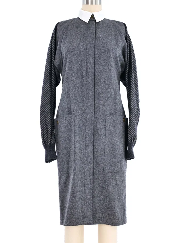 1980s Gucci Wool Flannel Dress in Wool from Arcade Vintage