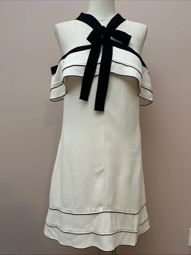 Proenza Schouler Off Shoulder Mini Ruffle Hem And Neck Dress 0 in black Silk from Poshmark