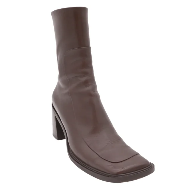 The Row Brown Leather Ankle Boots in Brown Leather from Clotheshorse Anonymous