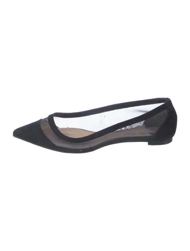 Christian Louboutin Mesh Ballet Flats in black|blue from The RealReal