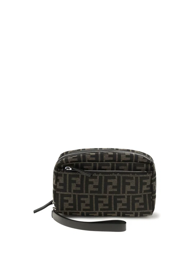 Fendi Ff Travel Wallet — Black Polyester; Cotton in Black Woven leather from HEWI