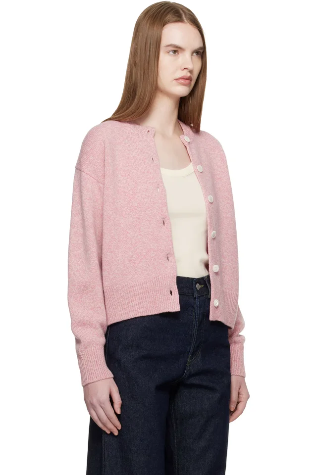 &Daughter Pink Ada Crewneck Cardigan, photo 2 of 4 from SSENSE