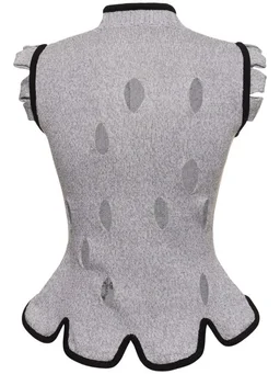 Cormio Gilet with Floral Details in 50% Cotton, 34% Polyester, 16% Metallic Fiber, photo 5 of 5 from LUISAVIAROMA