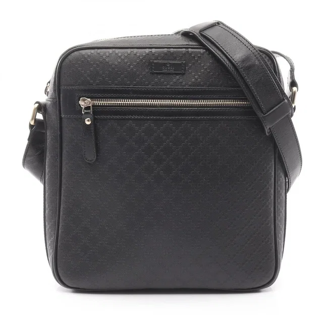 Gucci Shoulder Bag Diamante Black Leather in Black Leather from The Reluxe