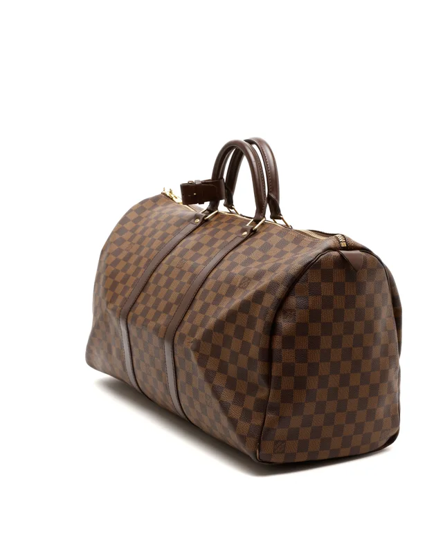 Louis Vuitton Damier Ebene Keepall 50 Weekend Bag in Brown Canvas from A Retro Tale, photo 2 of 4