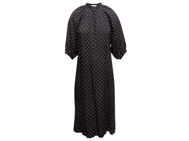 Black & White Celine Polka Dot Dress Size FR 40 in Black from Designer Revival