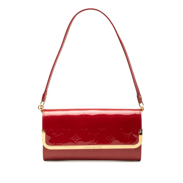 Red Louis Vuitton Monogram Vernis Rossmore MM Shoulder Bag in Red Leather from Designer Revival