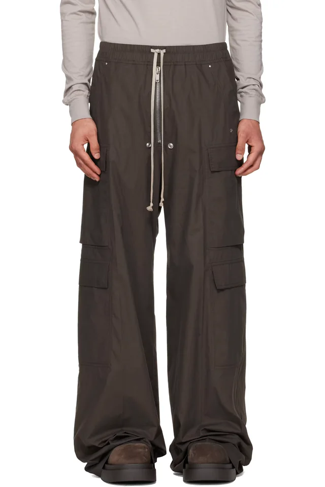Rick Owens Gray Temple Cargobelas Cargo Pants, image 1 of 1 from SSENSE