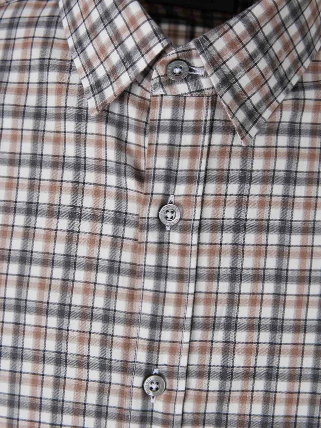 Canali Curved Hem Plaid Shirt, photo 3 of 4 from SENSER