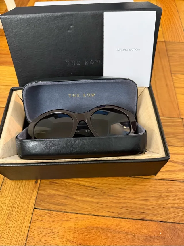 The Row X Linda Farrow Acetate Leather Sunglasses in gold Leather from Poshmark