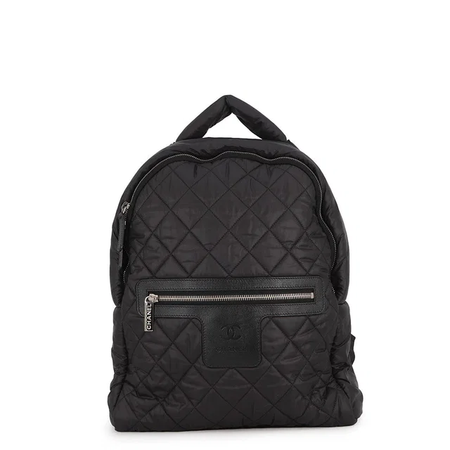 Chanel Coco Cocoon Backpack Black/BordeauxA92559 Nylon Leather in Black Nylon from GALLERY RARE