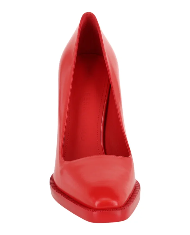 Salvatore Ferragamo Anser X5 Leather Pumps in red, photo 4 of 6 from ShopSimon