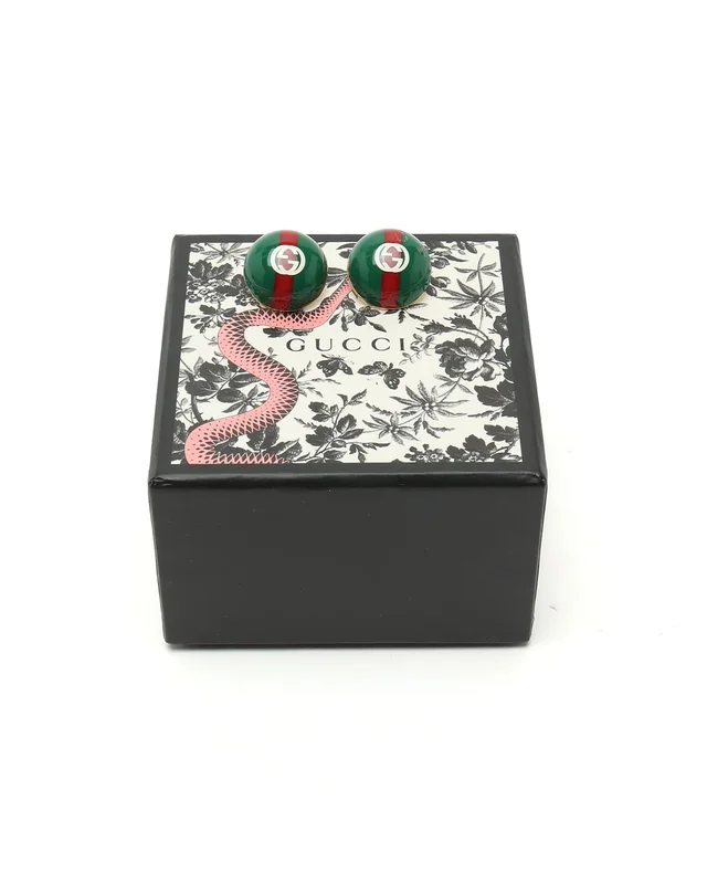 Gucci GG Resin Web Stud Earrings in Resin from A Retro Tale, photo 2 of 4