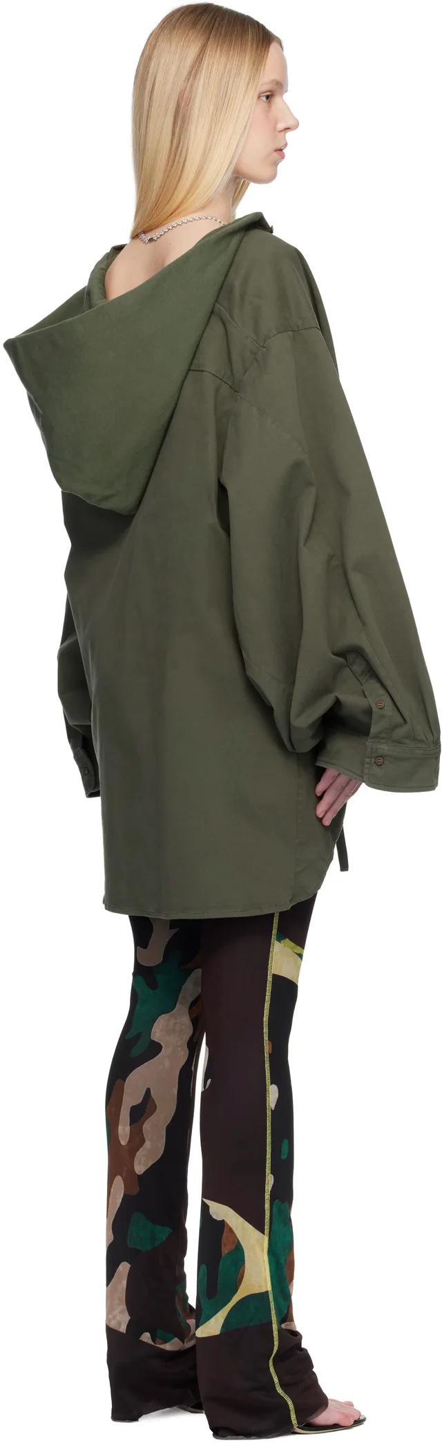 Ottolinger Khaki Liberated Double Overshirt, photo 3 of 4 from SSENSE