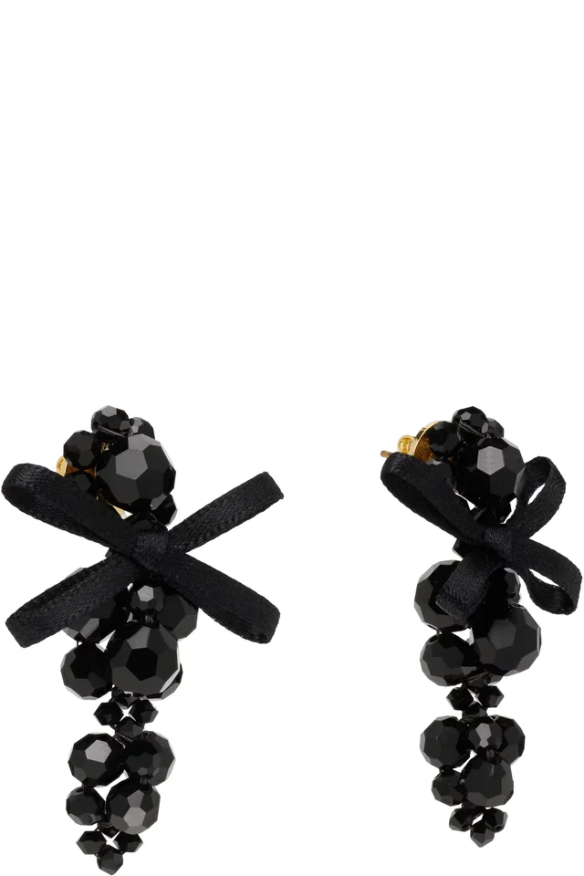 Simone Rocha Petite Bow Detail Cluster Earrings, photo 2 of 3 from SSENSE
