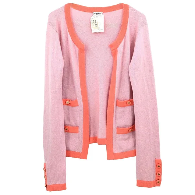 Chanel 1995 Cardigan Pink in Pink Cashmere from AMORE Vintage Tokyo