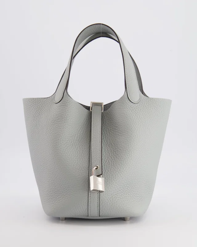 HOT* Hermès Picotin Lock Bag 18cm in Blue Clemence leather from Sellier