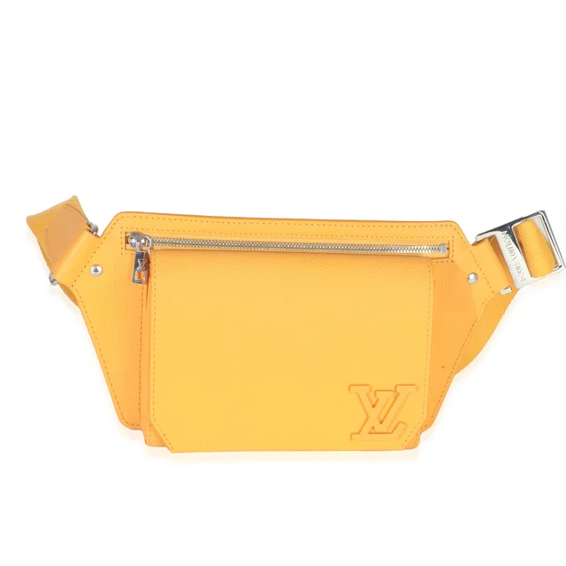 Louis Vuitton Safran Yellow Calfskin Aerogram Takeoff Slingbag Leather Handbag in Yellow Calfskin from HEWI