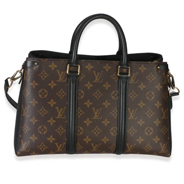 Louis Vuitton Black Monogram Canvas Soufflot Mm Brown Handbag in Black Coated canvas from HEWI