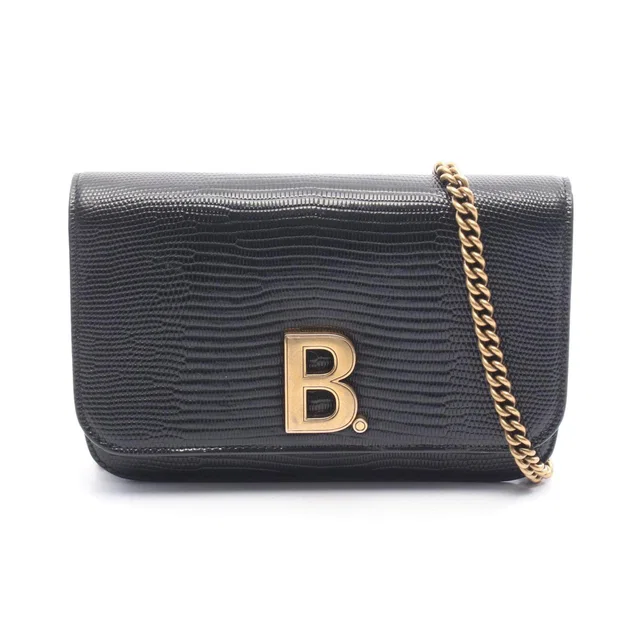 Balenciaga B. Leather Shoulder Bag in Leather from LuxUness