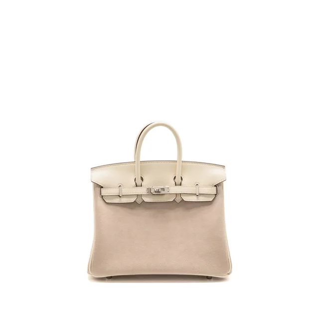 Hermès Birkin 25 Grizzly / Swift Nata / Glycine SHW STAMP U in Swift leather from EMIER