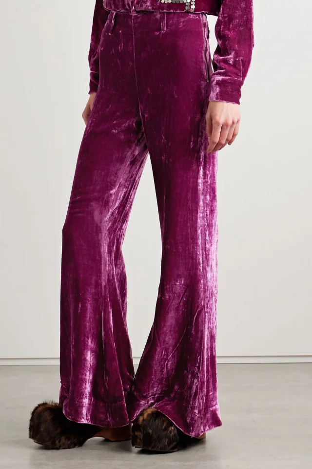 Alix of Bohemia Charlie Crushed-Velvet Flared Pants, photo 3 of 5 from THE OUTNET