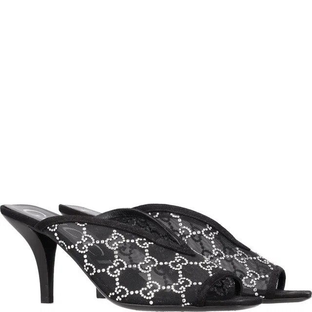 Gucci GG Crystal-embellished Heeled Sandals in Calfskin from HEWI