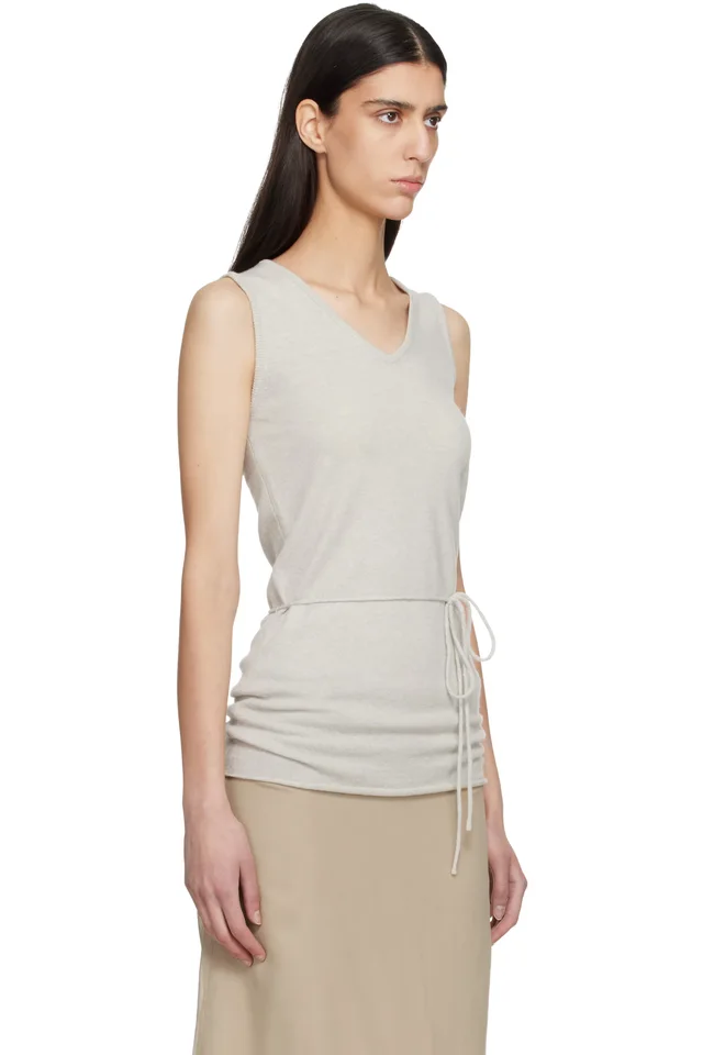 LE17SEPTEMBRE Gray Long Scoop Sleeveless Tank Top, photo 2 of 4 from SSENSE