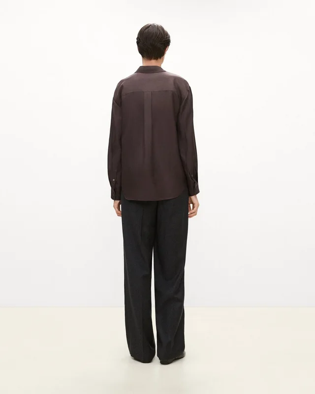 Theory Boxy Button-Up Shirt in Mod Silk Twill, photo 3 of 4 from Theory