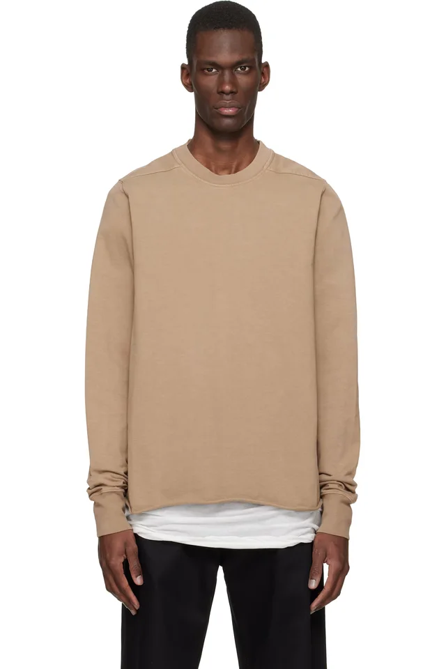 Rick Owens DRKSHDW Beige Temple Crewneck Sweatshirt, image 1 of 1 from SSENSE